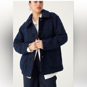 J. Crew Navy Teddy Jacket Size XL